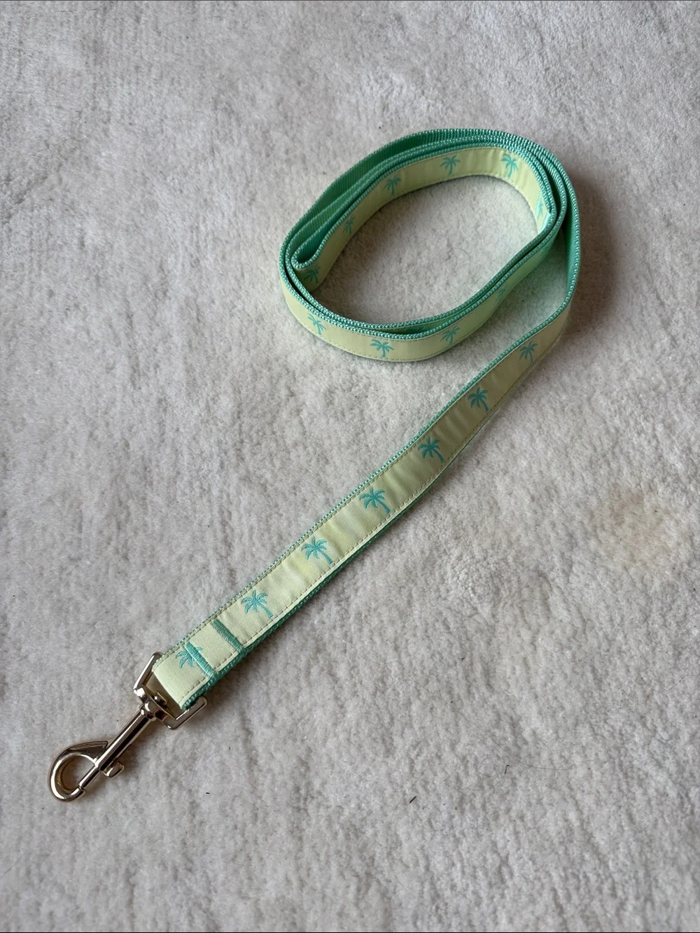 🆕Palm Tree Print Dog Leash in Mint and Light Yellow